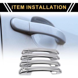 REPAIROCK 4pcs Exterior Door Handle Cover Car Door Handle Protector for Toyota 4Runner 2010-2019 ABS Chrome Silver Tone with 2 Keypads