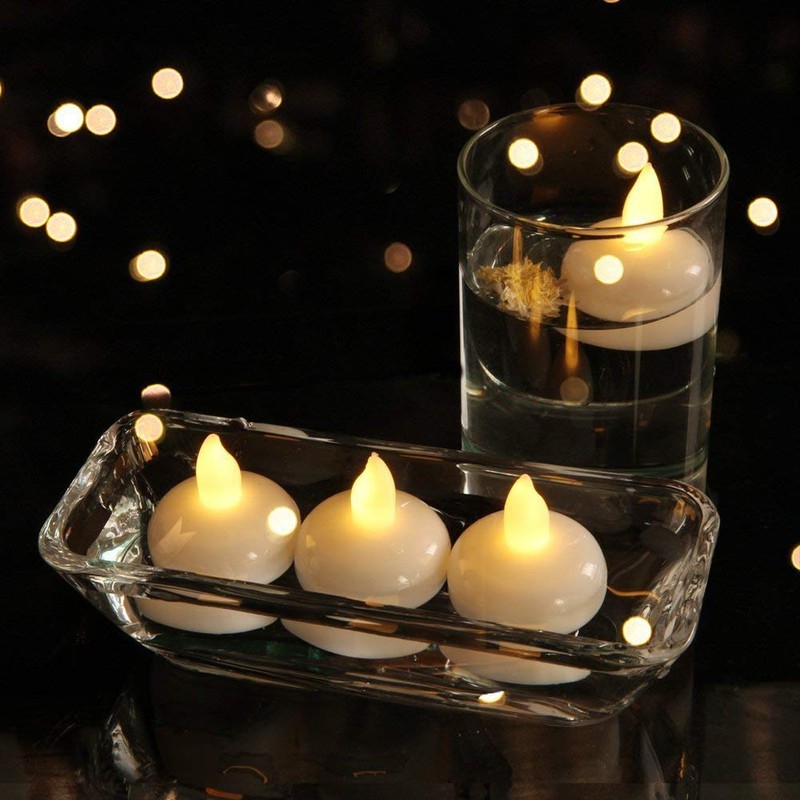 Gouccpu Water Activated Tea Lights, Waterproof Flameless Tea Lights, 12