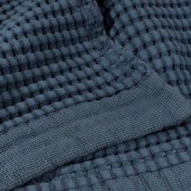 Premium Waffle Weave Bath Towels 2 Pc Set 100% Natural Soft Thin Cotton Large Ultra Absorbent Quick Dry Lint Free Cloth Fade Resistant (Midnight Blue)