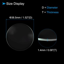 CoCud Watch Crystal Len Glass, 38.5mm Dia. Optical Glass Single Dome Face Crystals Replacement Lens Clear - (Applications: for Watchmaker Repair Electronic Mechanical Watch), 8-Pieces