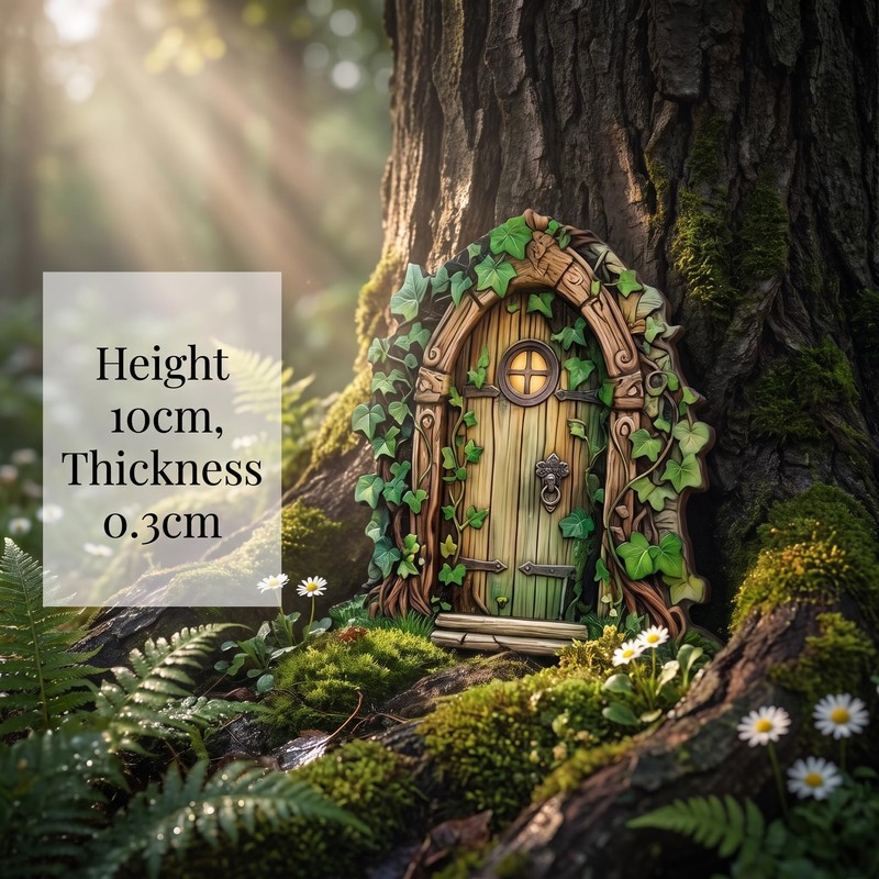 Nerciony Wooden Fairy Doors for Garden – 6pcs Miniature Door