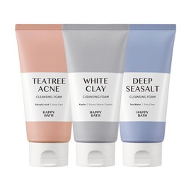 Happy Bath 해피바스 화이트클레이 클렌징폼 150g /티트리아크네/씨솔트 [3.퍼펙트딥 씨솔트 클렌징폼 150g] Happy Bath White Clay Cleansing Foam 150g / Tea Tree Acne / Sea Salt [3. Perfect Deep Sea Salt Cleansing Foam 150g]