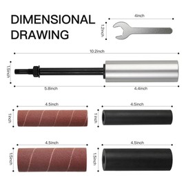 HANPINYUAN Hand-Held Drum Spindle Sander for Woodworking，Rubber Sanding Drum for Drill（Silvery）