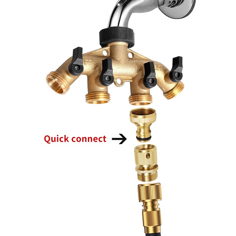 Mdlufee Garden Hose Quick Connector,3/4 inch Female Thread Tap Connector