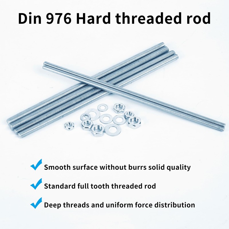 M10 Fully Threaded Rods & Studs, Threaded Bars, Blue Zinc