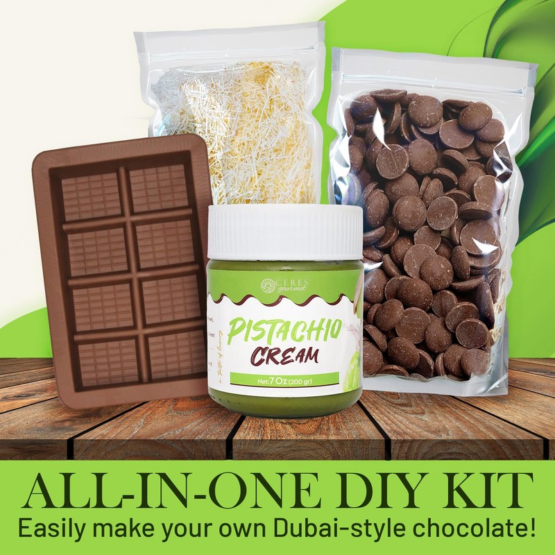 Dubai Chocolate Bar DIY Kit – Includes Mold, 12.3 oz