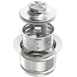 KONE Extended Garbage Disposal Flange with Strainer and Stopper, Deep 304 Stainless Steel Kitchen Sink Flange for 3-1/2 Inch Standard Sink Drain, Convenient for Water Storage and Drainage