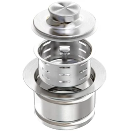 KONE Extended Garbage Disposal Flange with Strainer and Stopper, Deep 304 Stainless Steel Kitchen Sink Flange for 3-1/2 Inch Standard Sink Drain, Convenient for Water Storage and Drainage