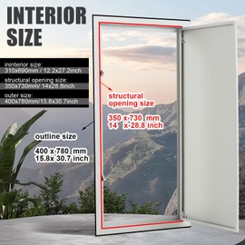 Zonon Thicken 1.2mm Access Panel for Drywall 14" x 29" Metal Spring Loaded Access Panel for Drywall Attic Door Heavy-Duty Spring Lock No Key