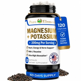 Glicinato de magnesio con L-teanina, potasio y pimienta negra - Ultraalta absorción, 120 comprimidos                                                  