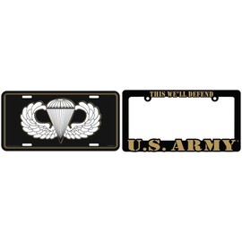 U.S. Army Airborne License Plate with Frame
