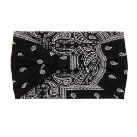 Wide Headbands for Women Black Stylish Head Wraps Boho Bandeau Thick Hairbands Large No Slip African Sport Yoga Workout Turban Headband Hair Accessories (Pack of 4)
