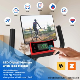 VANSWE Recumbent Exercise Bike for Seniors, Recumbent Bike for Home, Recumbent Stationary Bike 380LBS Weight Capacity with Smart App, LED Monitor, Heart Rate Handle, 16 Levels Resistance (Red)