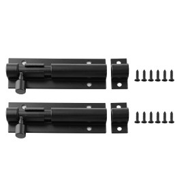 Cionyce 2 PCS Barrel Bolt Latch 3 Inch Heavy Duty Slide Lock, Black Aluminum Alloy Slide Latch Door Lock Barrel Latch for Security Gate Slide Bolt, Garage Door Latches, Warehouse Shed Latches