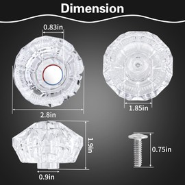 LavishStream Shower Knob Replacement for Price Pfister Shower Handle 940-240 and 940-950A One-Handle Tub Kit Clear Acrylic