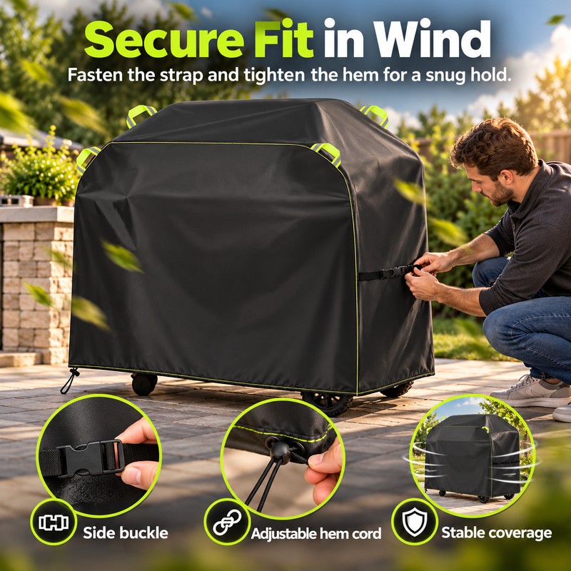 Waterproof BBQ Grill Cover for Outdoor Storage – 100% Polyester