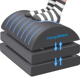 TranquilRelax Foot Rest for Under Desk at Work, Gaming Accessories Foot Stool with 3 Adjustable Heights & Washable Cover, Comfortable Office Desk Accessories, Footrest for Office, Home and Car (Gray)