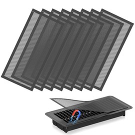 Hon&Guan Floor Vent Covers, Strong Magnetic Vent Mesh Air Vent Filters, 4x10'' PVC Floor Register Vent Screens for Home Floor/Wall/Ceiling Catch Debris Hair Dust (8PCS)