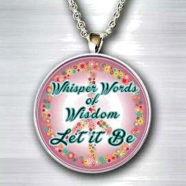 Fashion Jewelry BEATLES LET IT BE WORDS PEACE SIGN LOVE Pendant Sterling 925 Silver 22" Necklace