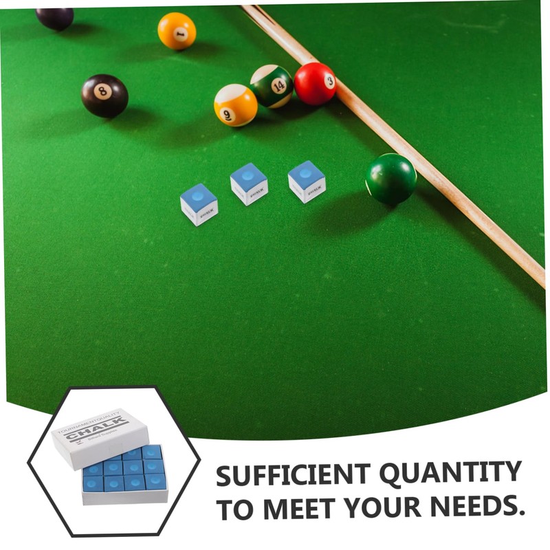 Kisangel Snooker Chalk 12pcs Pool Chalk Cubes for Tournaments Home