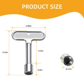 2Pcs P1300-PART-13-KEY Fire Hydrant Water Key, Water Spigot Key for Outdoor Faucet Lock and Wall Hydrant, Compatible with Faucet Wrenches, Fire Hydrants and Hose Box Keys