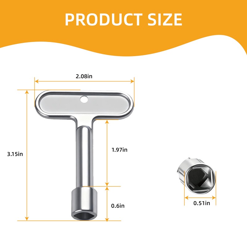 2Pcs P1300-PART-13-KEY Fire Hydrant Water Key, Water Spigot Key for