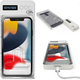 Habit Control Phone Lock Box - Timed Lock Box Cell Phone Locker, Safe Lockbox Bad Habit, Smartphone Jail with Timer Reduce Kids Adults Screen Time Improve Productivity, Family Time Container - White