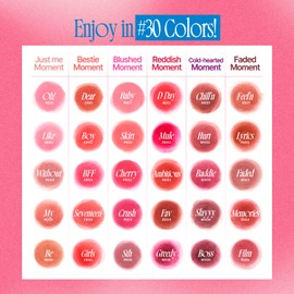 fwee Lip&Cheek Blurry Pudding Pot + Pendant Keyring | Random Colored Keyring | Reddish Moment - Greedy | Makeup Blush, Buildable Lightweight, Multi-Use Soft Matte Finish | 5g