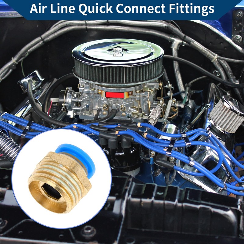 Hihaha Push to Connect Air Fittings 3/8" Male Thread Air