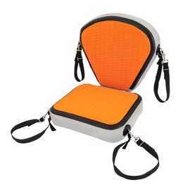 Universal Kayak Seat with Back Support - Comfort EVA Padded Cushion for Kayaking, Canoeing, Rafting & Fishing - Adjustable Straps for Enhanced Durability and Stability (Orange)