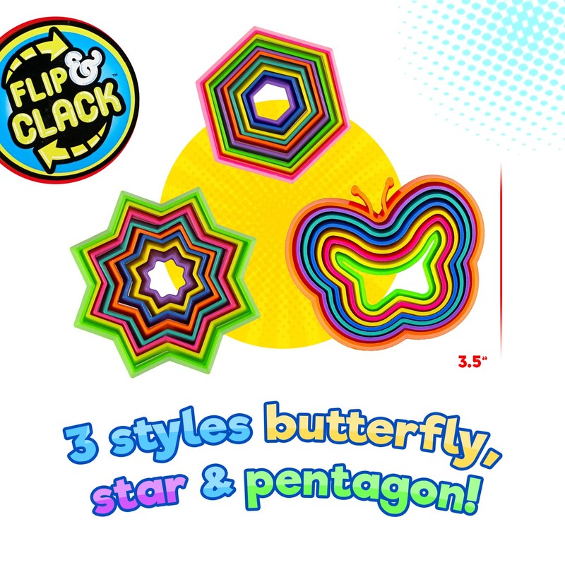 JA-RU Shapes Fidget Toys Flip & Crack (3 Packs) Magic