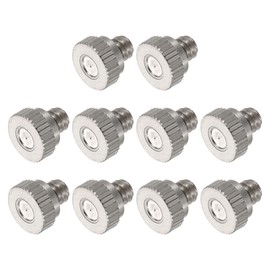 sourcing map Stainless Steel Misting Nozzle, 10/24 UNC 0.2mm Orifice Dia Replacement Heads for Outdoor Cooling System, 10 Pcs
