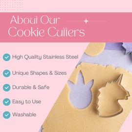 Cookie Cutter Kingdom - Cortadores de galletas de Pascua - Juego de 10 piezas - Forma de cortadores de galletas de corazón - Agarres de silicona - Molde de cortadores de galletas para pasteles, galletas y sándwiches