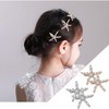 Elegant Pearl Rhinestone Starfish Hair Clips,4 PCS Gold Silver No