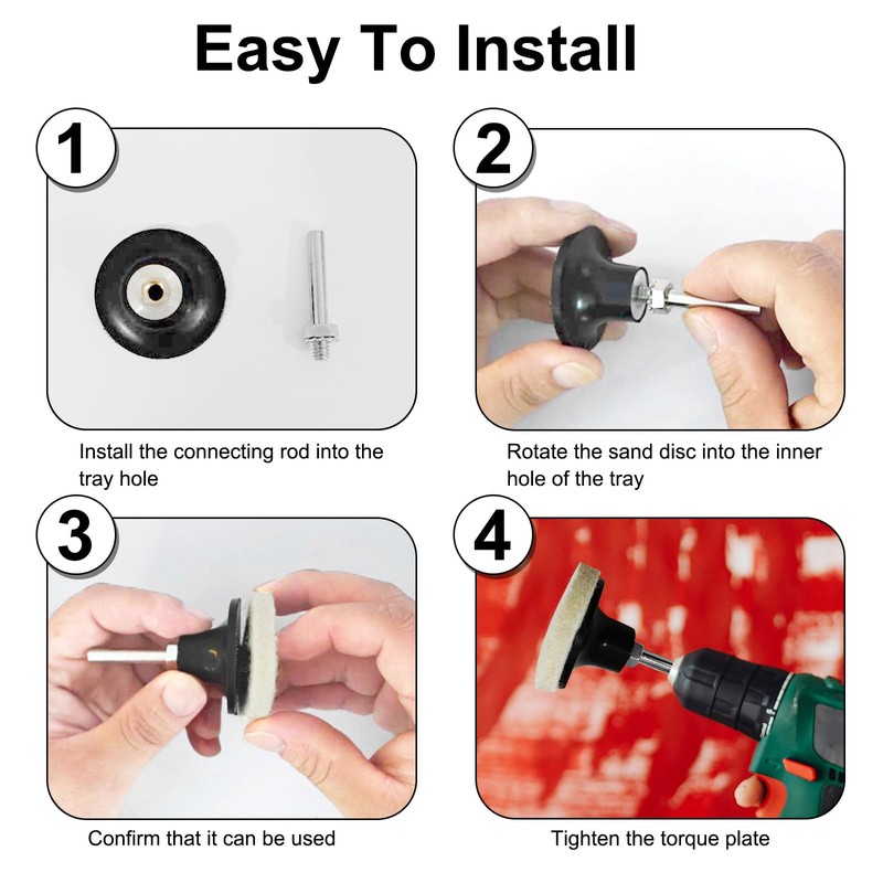 sourcing map 3" Disc Pad Holder Quick Change Discs 1/4"