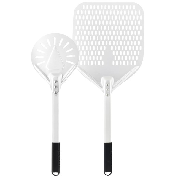 Newmeto 12 Inch + 9 Inch Perforated Pizza Peel Set,