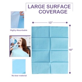 Blazco Blue Dental Bibs 125 Sheets, Disposable Dental Bibs 3 Ply Waterproof Dentist Bib for Adults & Children, Large Bulk Wipes 13'' x 18'' - Best for Medical, Tattoo, Piercing & Personal Use