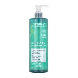 ADERMA, Biology AC Gel Limpiador Purificante, Para Piel Mixta a Grasa con Tendencia Acnéica, 400 ml                                                   