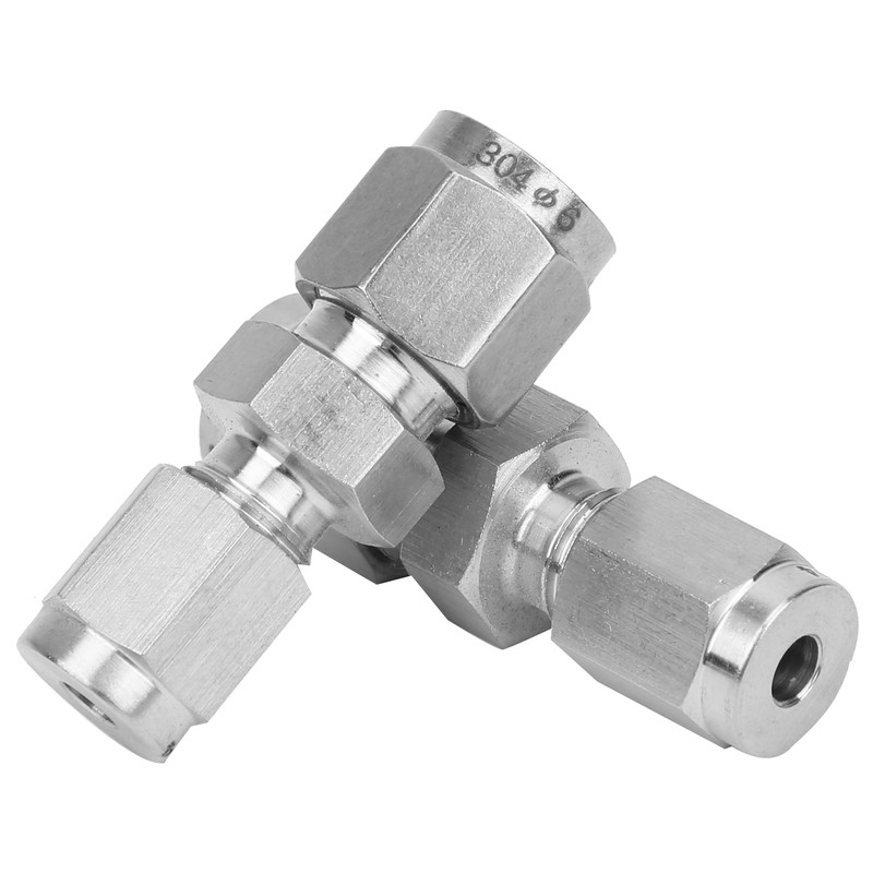 4Pcs Compression Tube Fitting Stainless Steel DoubleFerrule Converter Adapter(Ф4/Ф6 )