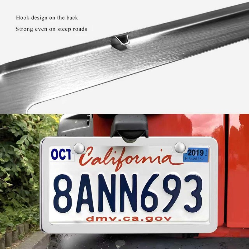 Gdnecad 2PCS License Plate Frames, 2 Holes Polish Mirror Car