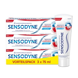 Sensodyne Sensitivity and Gum Toothpaste, 3 x 75 ml, Toothpaste for Improved Gum Health and Reduction of Pain Sensitivity