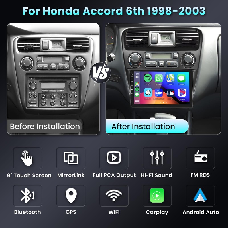【HiFi 16EQ】 2G 64G Car Radio for Honda Accord 6th