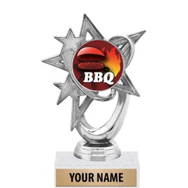 5.5" Silver BBQ Trophies, Custom Astral Star BBQ Trophy Award