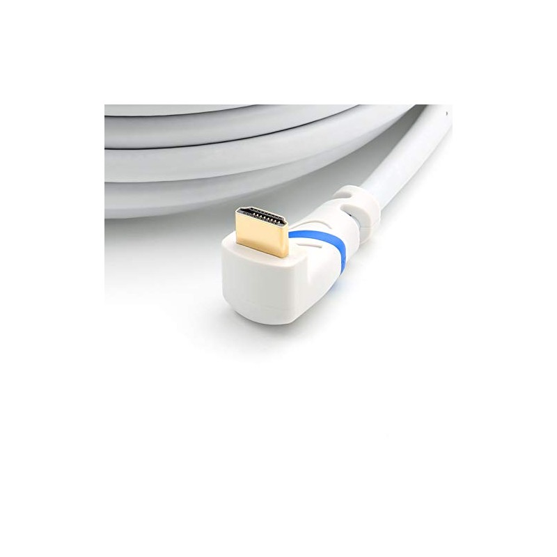 HDMI 2.0 Cable | 10 m | White/Blue | Angled