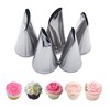Markeny 5 Pcs Rose Piping Tips, 3Pcs Grass Cream Tips