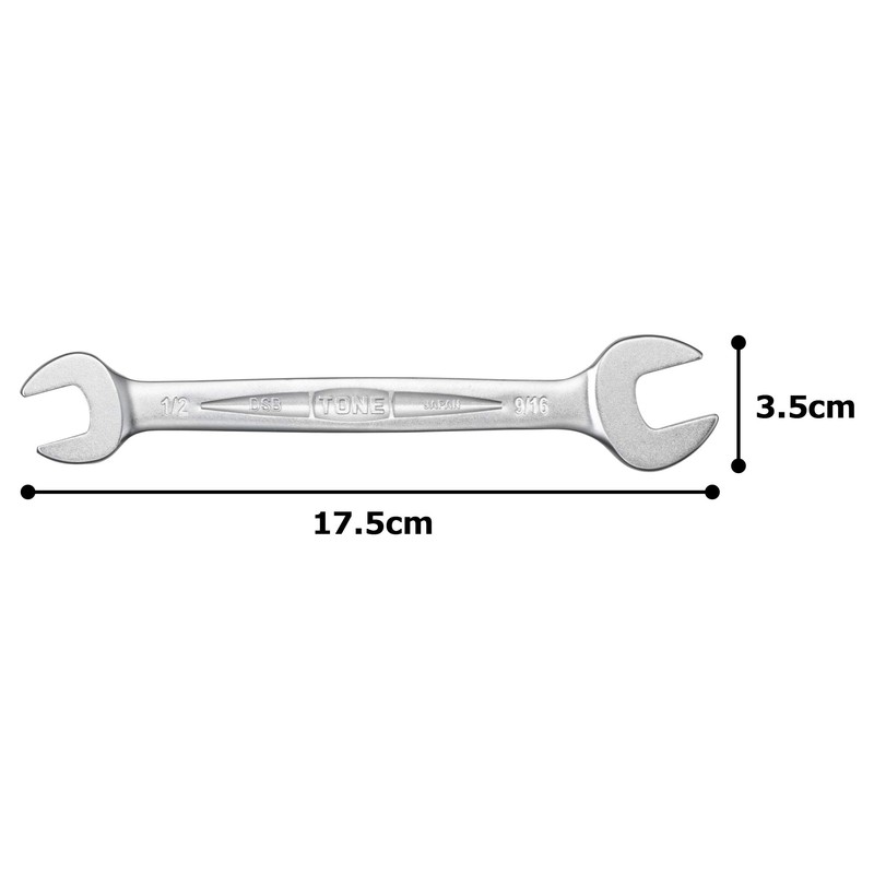 Tone DSB-1618 Double Sided Spanner, 1/2 x 9/16-Inch