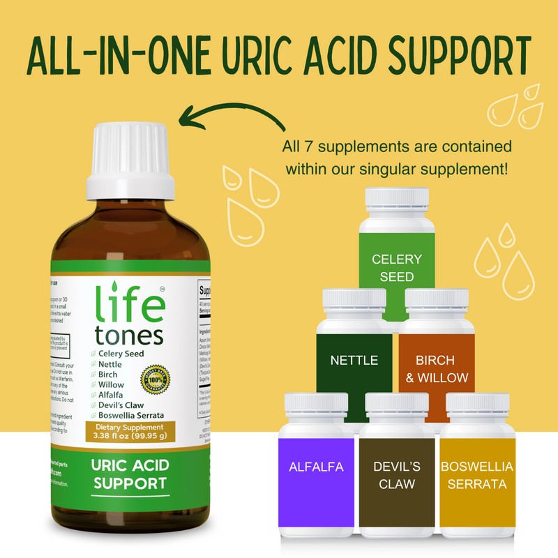 Lifetones Uric Acid Support Liquid Tincture - 3.38 Fl Oz