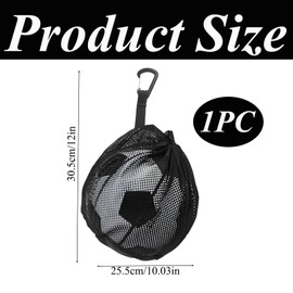 mkemka Ball Net Ball Bag Ball Net 1 Ball with Clip Basketball Accessories Portable Sports Bag for Football Tennis Children Adults