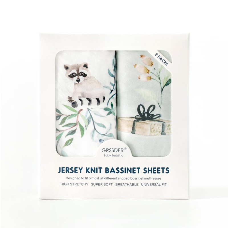 Stretchy Bassinet Mattress Sheets, Ultra Soft Bassinet Sheet 2 Pack,