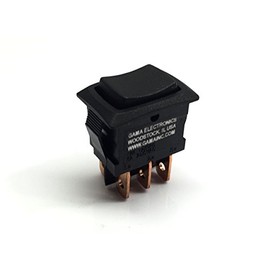 GAMA Electronics Mini 3 Position Double Pole Momentary On-Off-Momentary On Rocker Switch DPDT